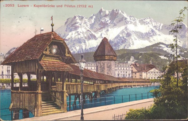 Luzern - Kapellbrücke und Pilatus