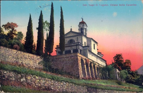 Lago di Lugano. Chiesa della Caravina Vorderseite