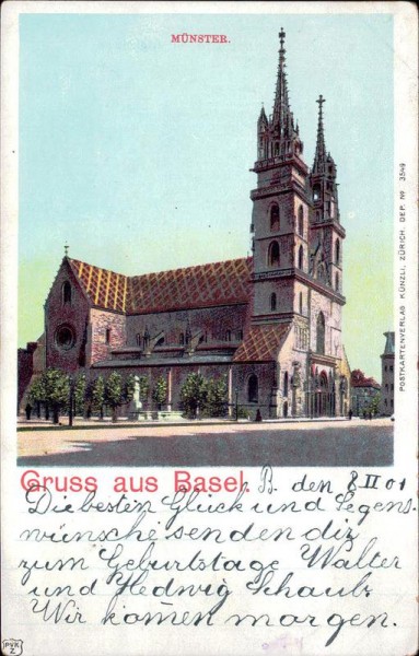 Gruss aus Basel, Münster Vorderseite
