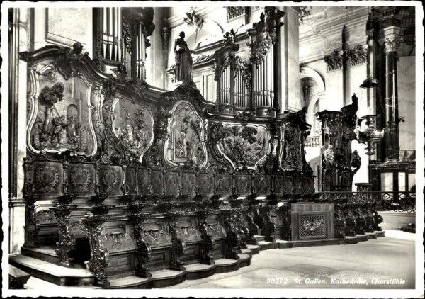 St. Gallen, Kathedrale, Chorstühle Vorderseite