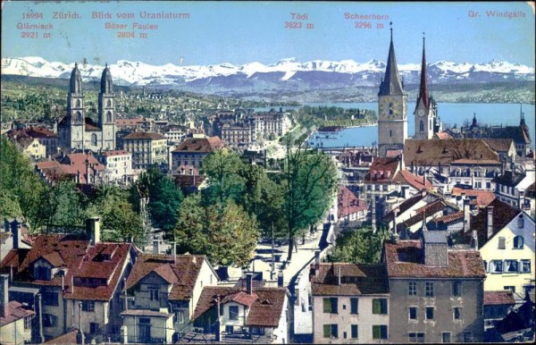 Zürich, Blick vom Uraniaturm Vorderseite