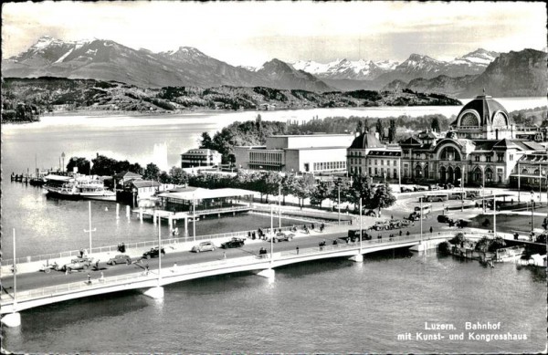 Luzern, Bahnhofe mit Kunst- und Kongresshaus Vorderseite