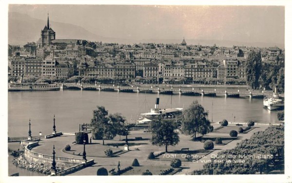 Genève. Quai du Mont-Blanc et Vue sur la Ville. Vorderseite