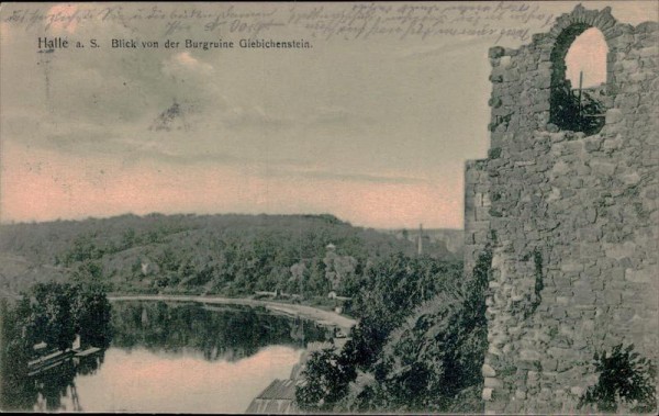 Halle - Blick von der Burgruine Giebichenstein Vorderseite