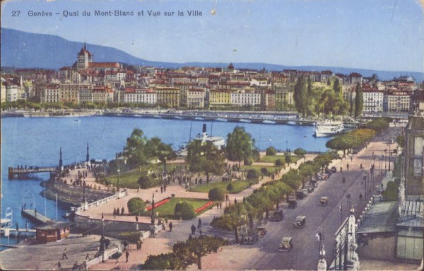 Genève, Quai du Mont - Blanc et Vue sur la Ville