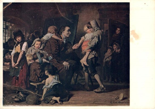Gemälde von K. Grob, Vater Pestalozzi in Stans Vorderseite