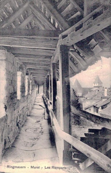 Ringmauer - Morat - Les Remparts. 1910 Vorderseite