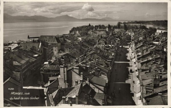 Morges, vue du haut de son clocher. 1939 Vorderseite