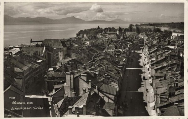 Morges, vue du haut de son clocher. 1939 Vorderseite