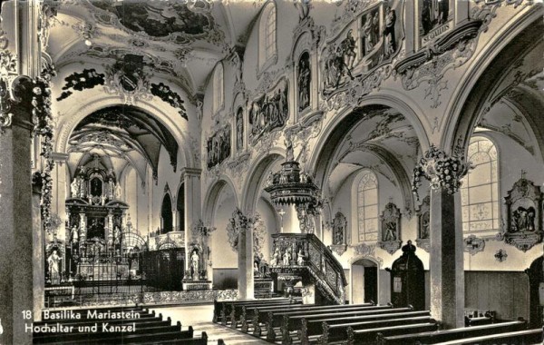 Hochaltar und Kanzel, Basilika Mariastein Vorderseite