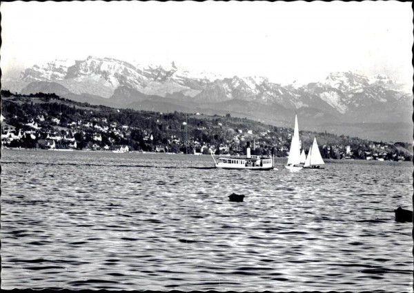 Zürich Blick auf See und Alpen  Vorderseite