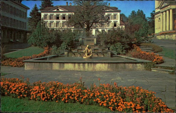 Klimakurort Heiden - Kirchplatz mit Dorfbrunnen-Anlage  (810 m. ü. M) Vorderseite