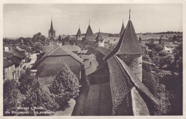 Murten, die Ringmauer Vorderseite