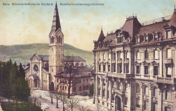 Römisch-katholische Kirche und Mobiliarversicherungs-Gebäude, Bern Vorderseite