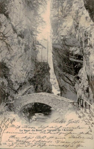 Le Saut du Brot, Gorges de l'Areuse (um 1901) Vorderseite