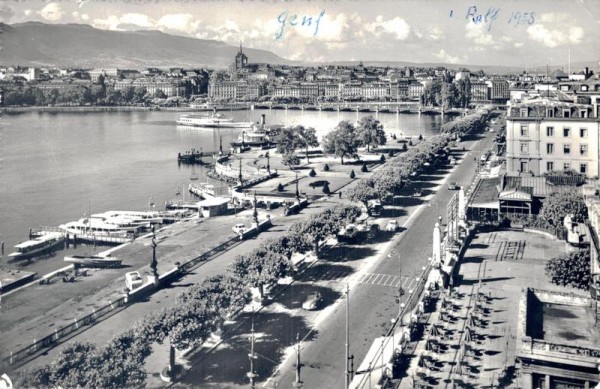 Genève, La Quai du Mont-Blanc et la Ville Vorderseite