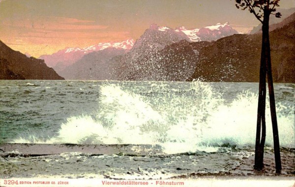 Föhnsturm am Vierwaldstättersee vor 1909 Vorderseite