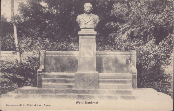 Aarau, Welti-Denkmal Vorderseite