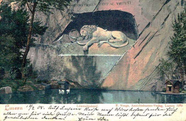 Luzern - Löwendenkmal. 1905 Vorderseite
