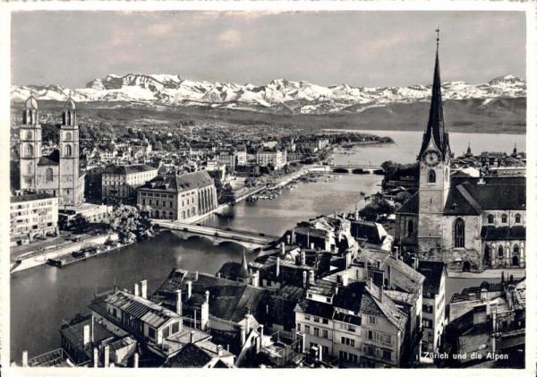 Zürich und die Alpen Vorderseite