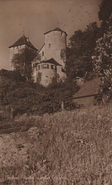 Murten. Schloss - Morat. Château. 1923 Vorderseite
