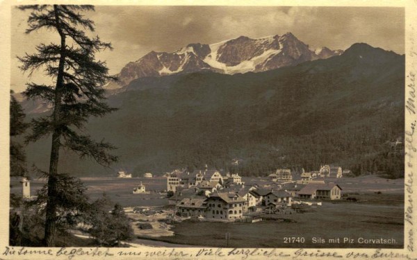 Sils mit Piz Corvatsch Vorderseite
