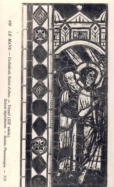 420 Le Mains. - Cathédrale Saint - Julien. - Vitrail (XII siècle). Scènes légendaires. - Saints Personnages. - ND Vorderseite