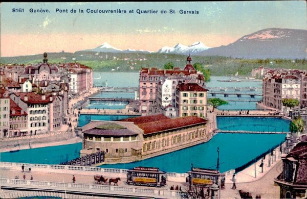 Genève. Pont de la Coulouvrenière et Quartier de St.Gervais Vorderseite
