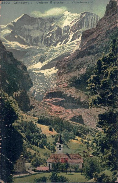 Grindelwald. Unterer Gletscher und Viescherwand Vorderseite