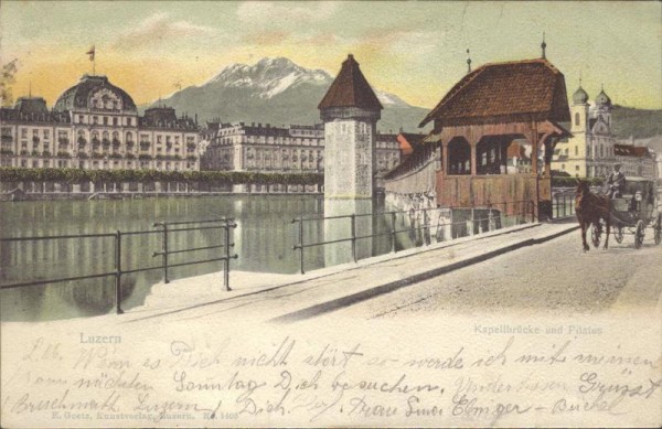 Kapellbrücke und Pilatus (Luzern) Vorderseite