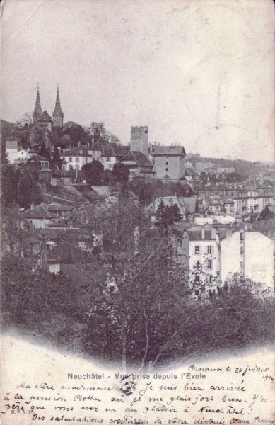 Neuchâtel - Vue prise depuis l'Evole