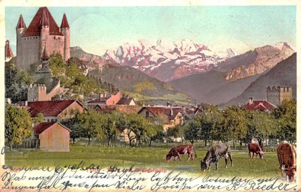 Burg und Blüemlisalp, Thun Vorderseite