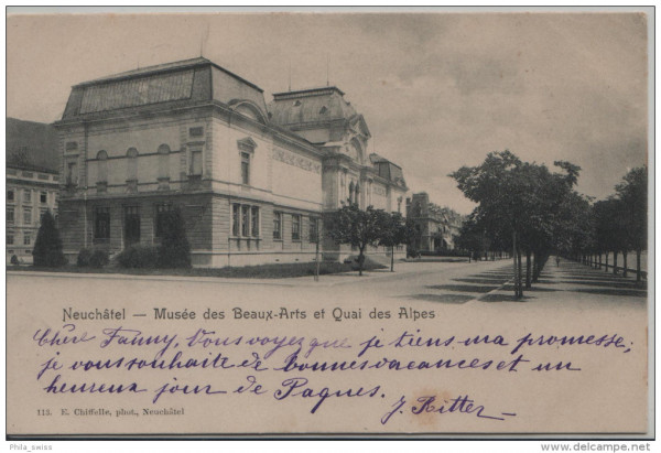 Neuchatel - Neuenburg - Musée des Beaux-Arts et Quai des Alpes