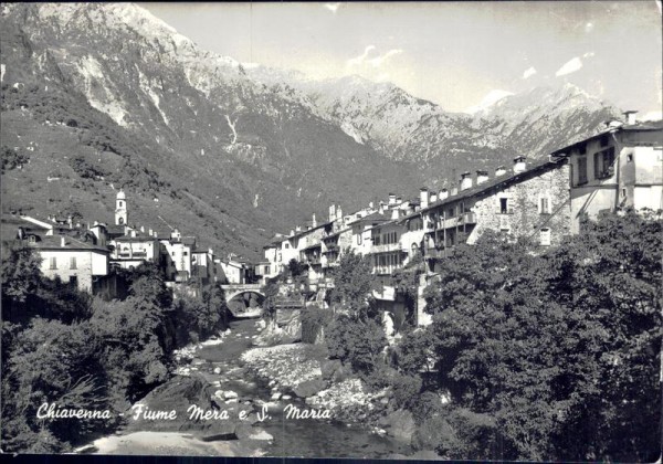 Chiavenna - Fiume mera e S.Maria Vorderseite