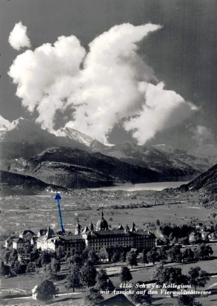 Schwyz. Kollegium mit Aussicht auf den Vierwaldstättersee Vorderseite