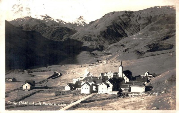 Realp mit Furkastrasse, 1925 Vorderseite