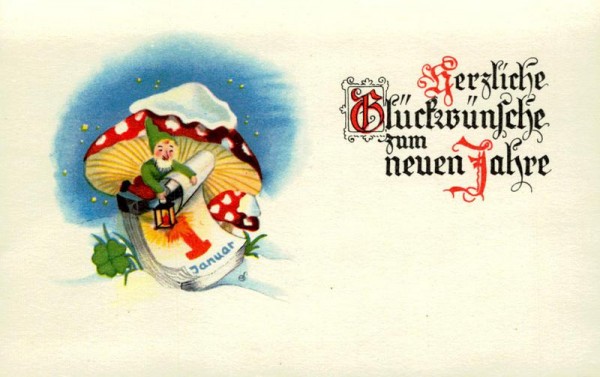 Herzliche Glückwünsche zum neuen Jahre Vorderseite