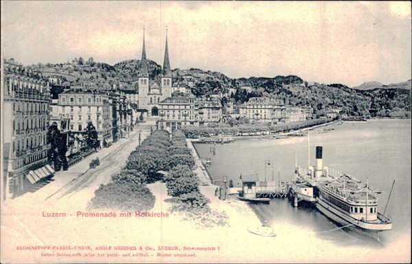 Luzern - Promenade mit Hofkirche Vorderseite