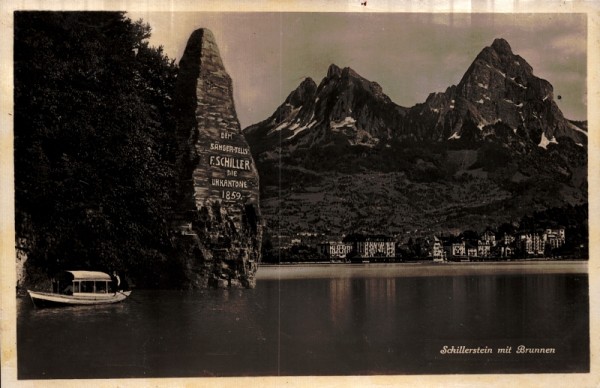 Schillerstein mit Brunnen