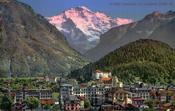 Interlaken mit Jungfrau (4166 m) Vorderseite