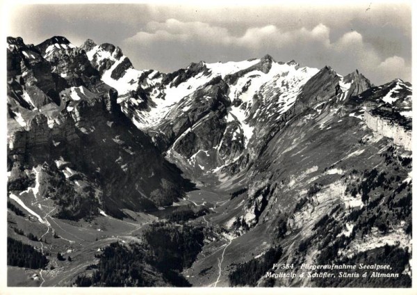 Seealpsee Meglisalp und Schäfler, Säntis und Altmann Vorderseite