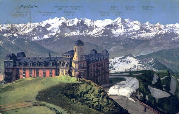 Rigi-Kulm und die Berner Alpen Vorderseite