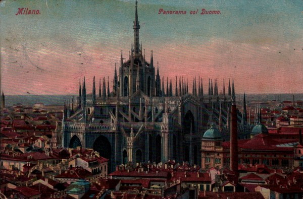 Panorama col Duomo, Milano. 1911
