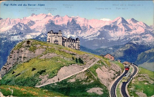 Rigi-Kulm und die Berner-Alpen Vorderseite