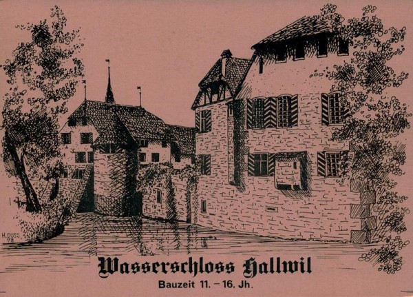 QSL- Karte, Ragu 73, Seengen, Wasserschloss Hallwil Vorderseite