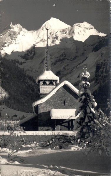 Kandersteg. Kath. Kirche u. Blumlisalp Vorderseite