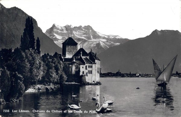 Château de Chillon et Dents du Midi, Lac Léman Vorderseite