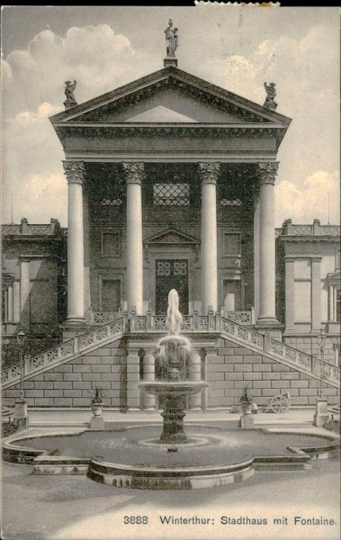 Winterthur/Stadthaus mit Fontaine. Vorderseite