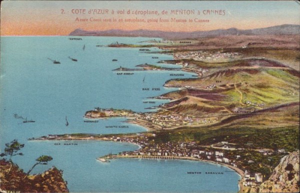 Cote d'Azur à vol d'aéroplane, de Menton a Cannes