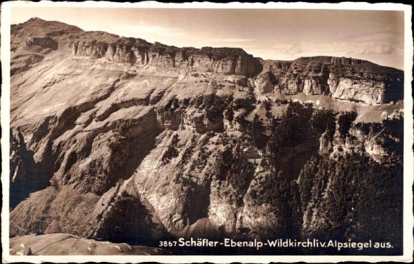 Schäfler, Ebenalp, Wildkirchli, vom Alpsiegel aus Vorderseite